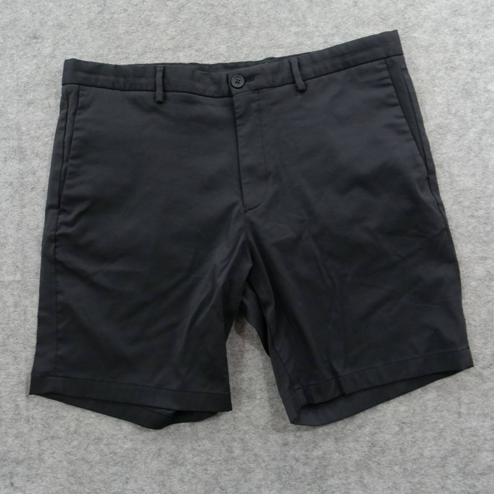 Vince Shorts Mens 38 Black Flat Front Elastic Waist Drawstring 9" Nylon